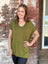 Olive VNeck Basic Tee